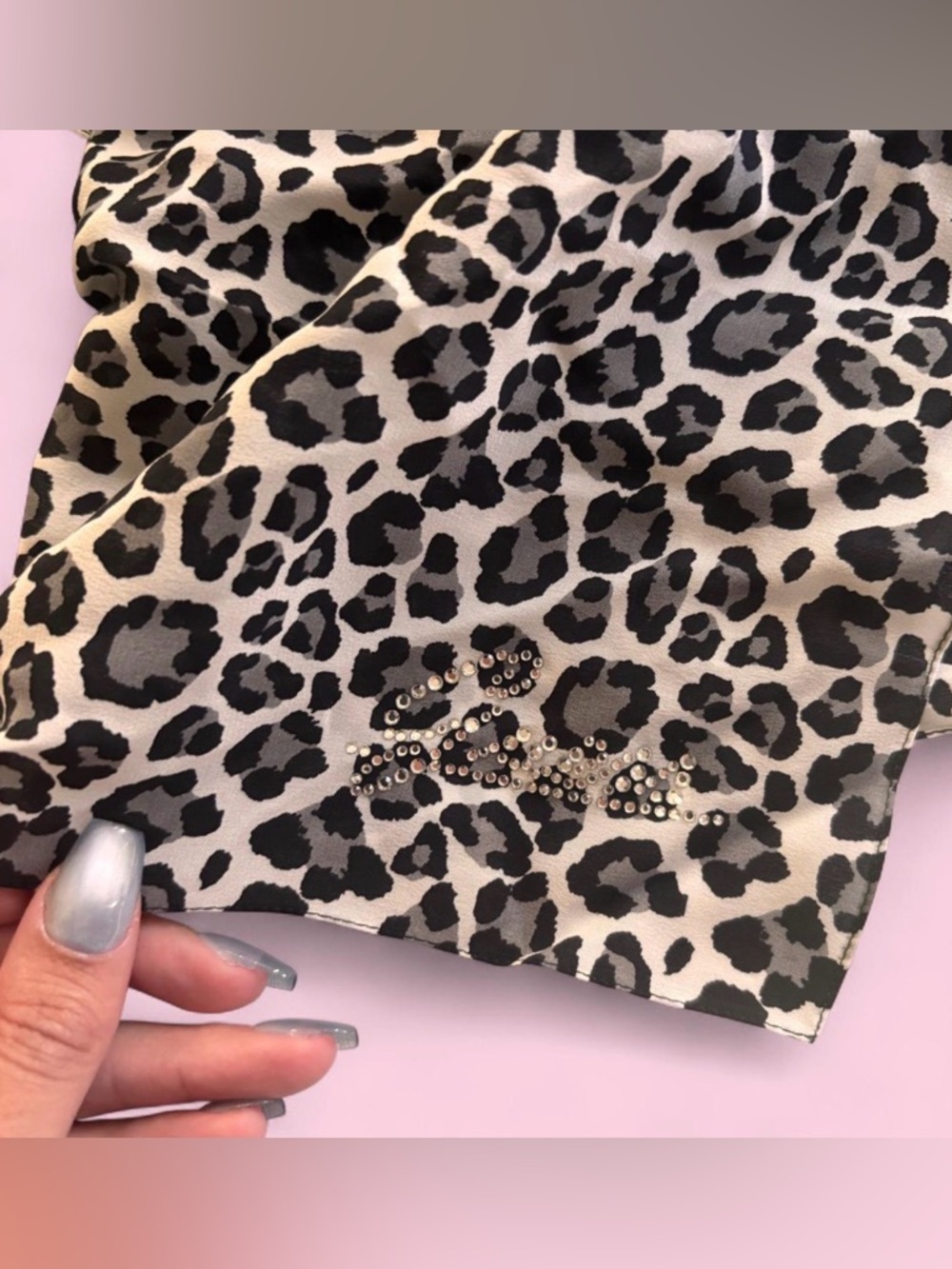 Guess by Marciano Leopard Print Scarf - Black & White - Picture 2 of 4